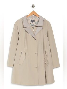 Gallery New York Raincoat 1X Rattan Hooded Trench Jacket NWT